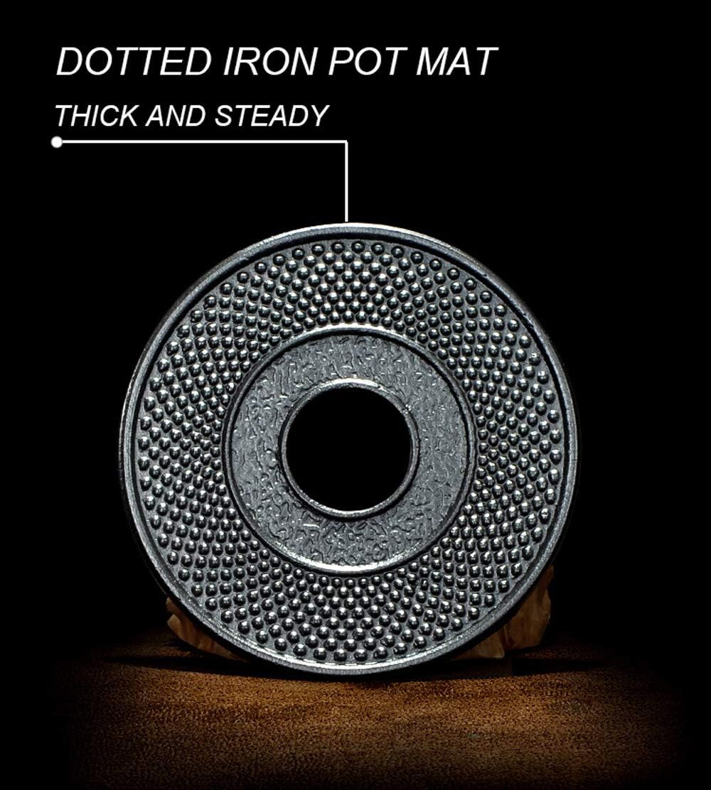 Traditional Japanese Cast Iron Teapot Stand , Non-Slip Rubber Feet