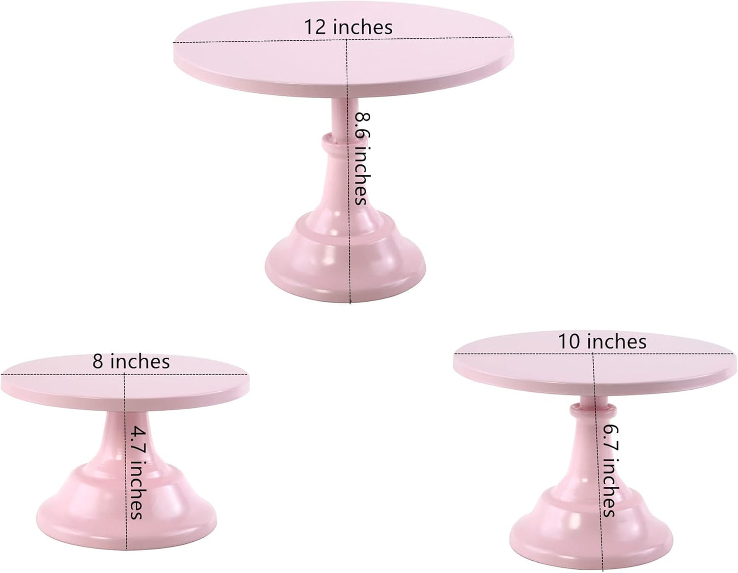 Set of 3 Pieces Cake Stands Iron Cake Holder Dessert Display Plate Serving Tray