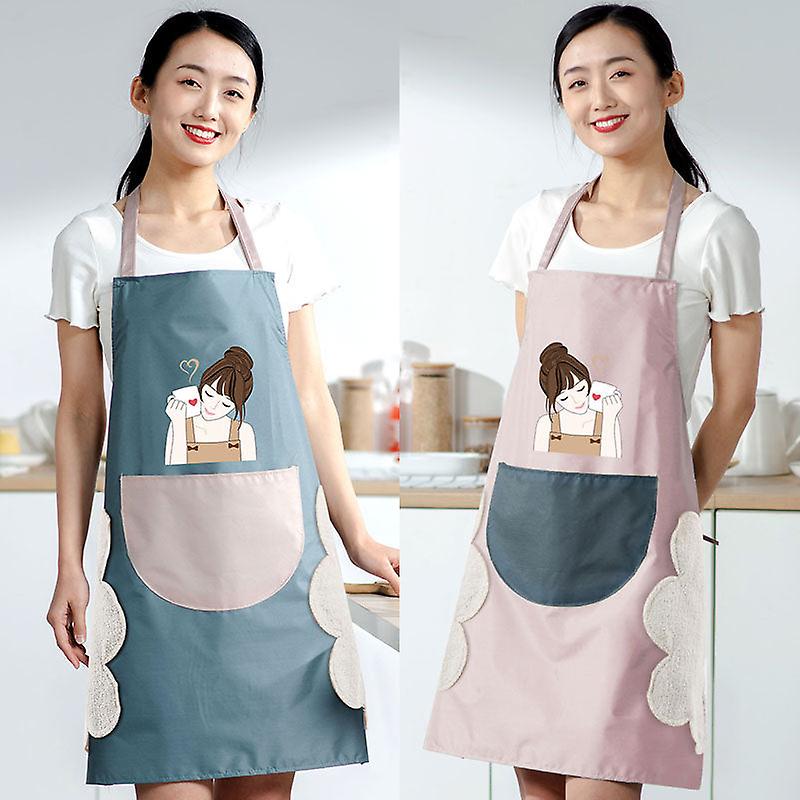 Household Aprons for Kitchen Wipeable Waterproof Oil-Proof