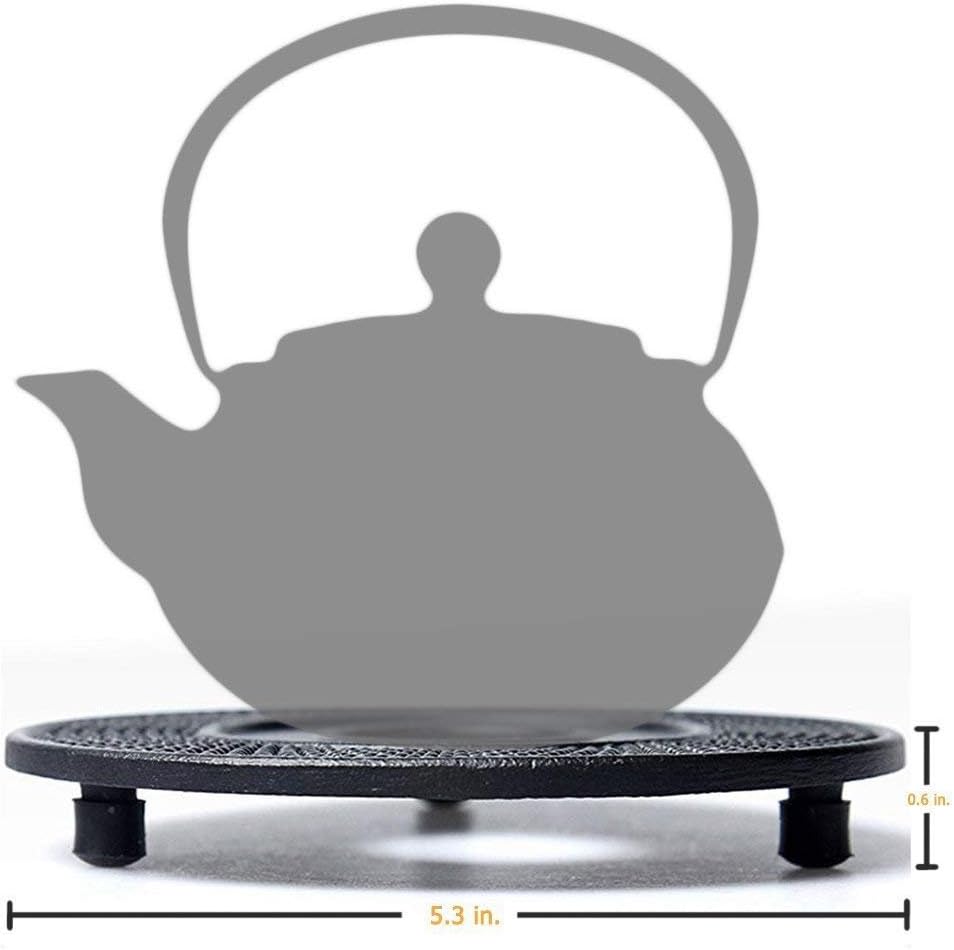 Traditional Japanese Cast Iron Teapot Stand , Non-Slip Rubber Feet