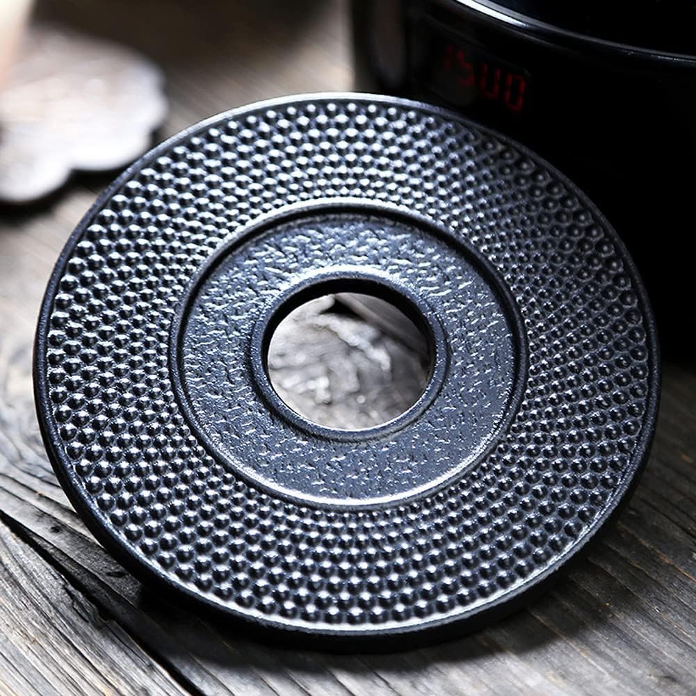 Traditional Japanese Cast Iron Teapot Stand , Non-Slip Rubber Feet