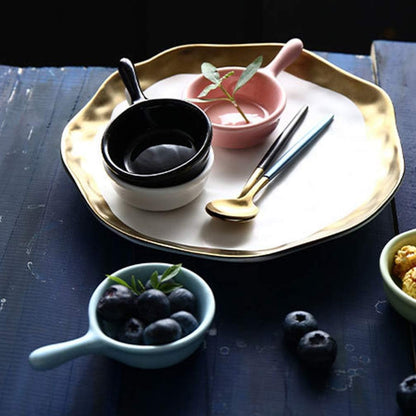 Mini ceramic plates solid color sauce dish