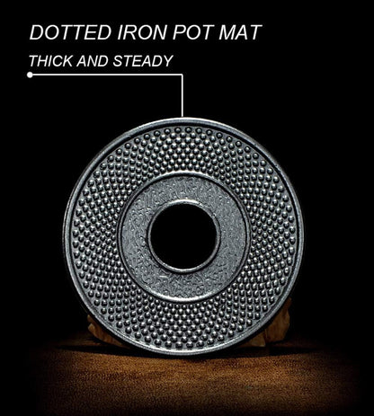 Traditional Japanese Cast Iron Teapot Stand , Non-Slip Rubber Feet