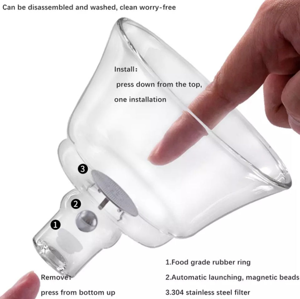 Panda  Glass Tea Set Semi Automatic Drip Rotating with Infuser Glass Teapot