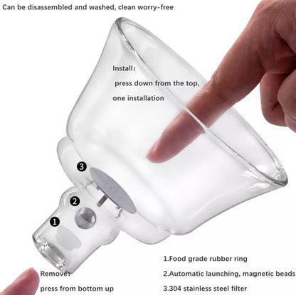Panda  Glass Tea Set Semi Automatic Drip Rotating with Infuser Glass Teapot