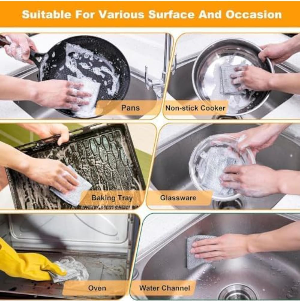 Non-Scratch Dishwashing Scrub Cloth