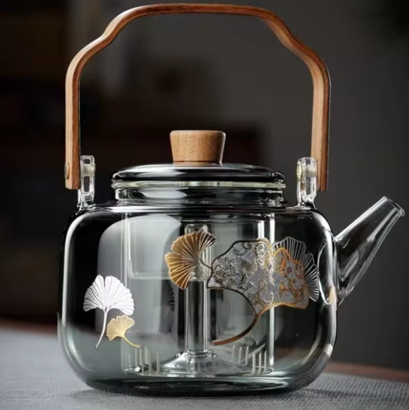 TRANSPARENT BLACK TEAPOT