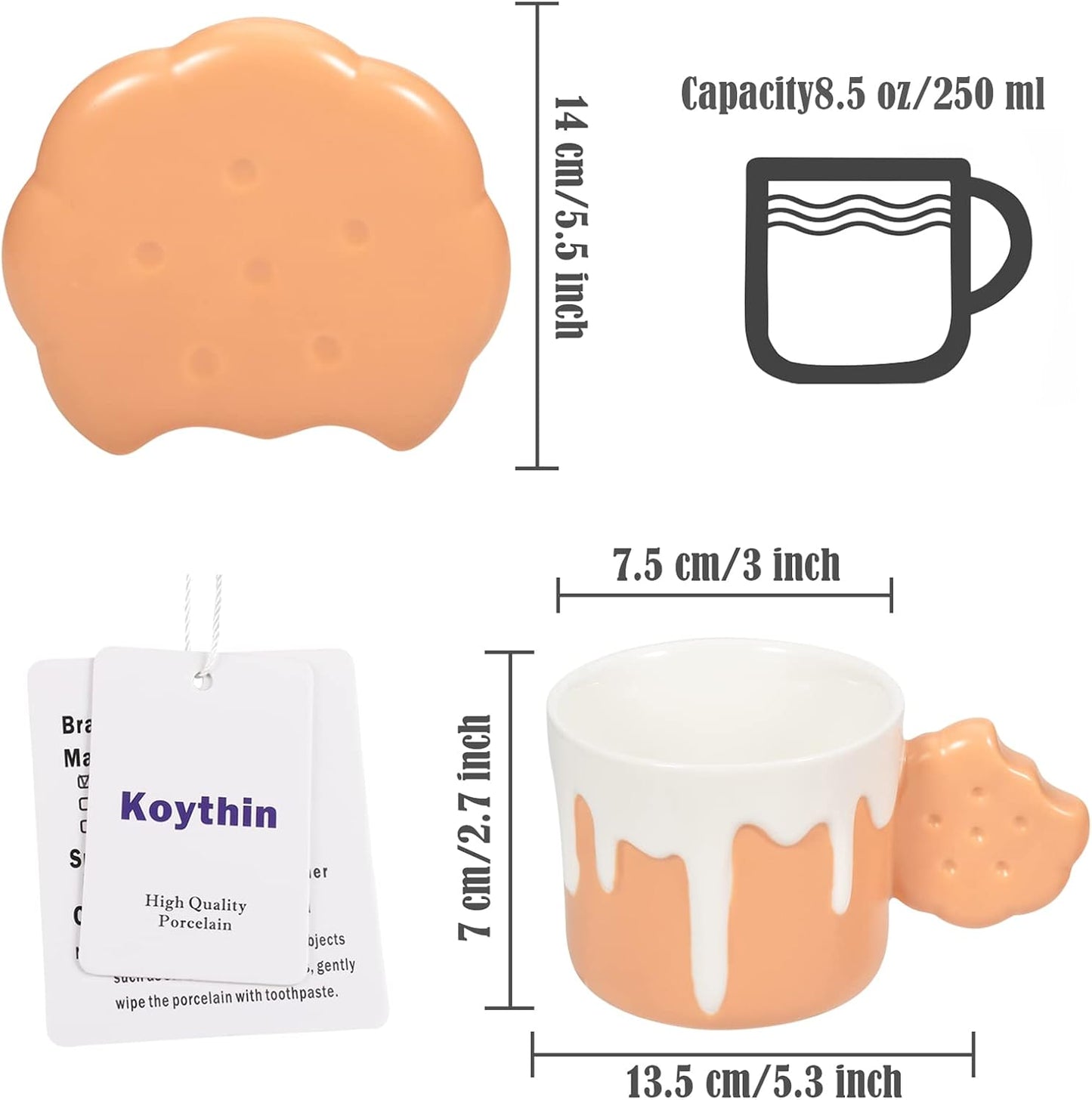 Coffee Mug with Biscuit & Cookie Design – Fun & Unique Ceramic Cup