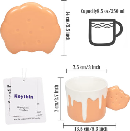 Coffee Mug with Biscuit & Cookie Design – Fun & Unique Ceramic Cup