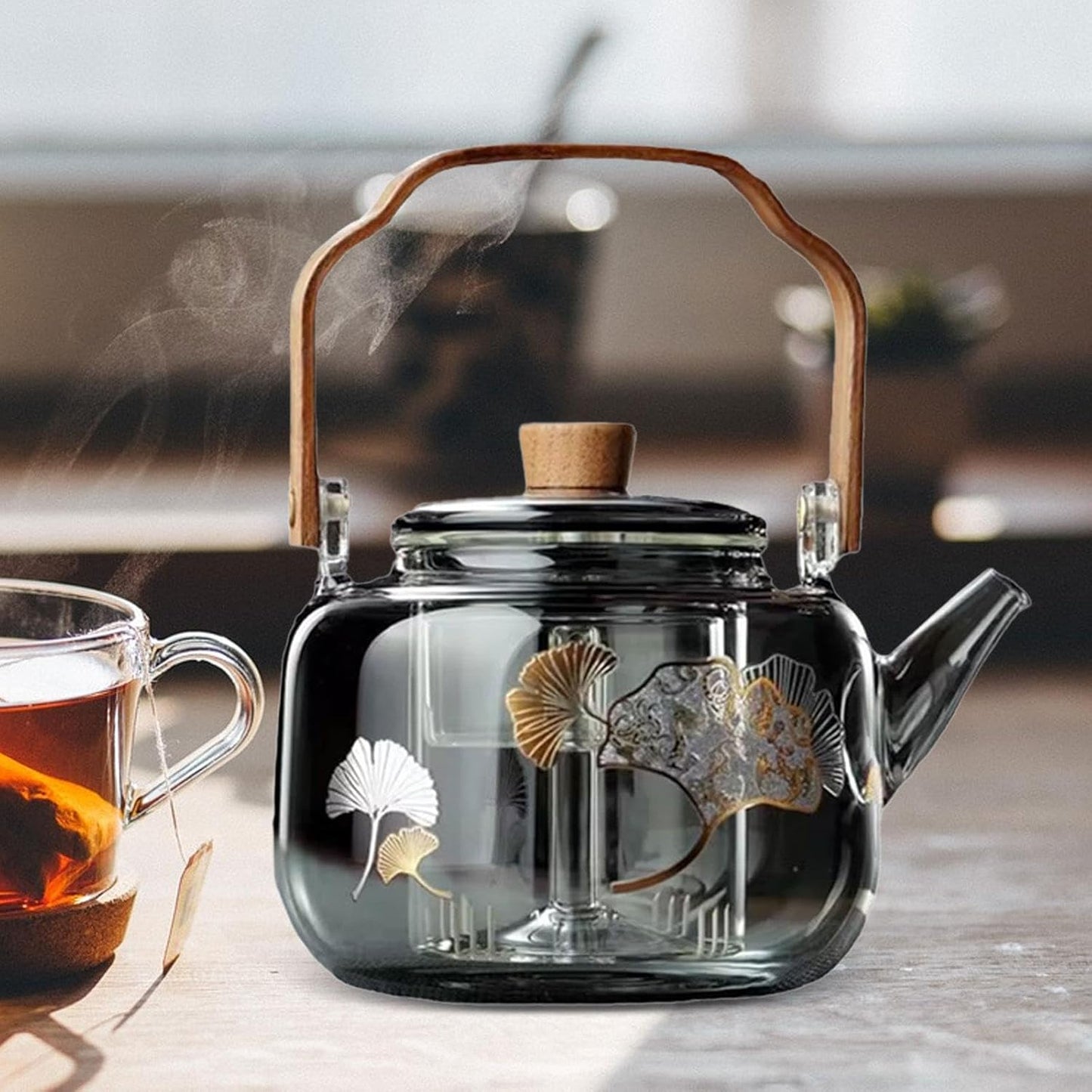 TRANSPARENT BLACK TEAPOT