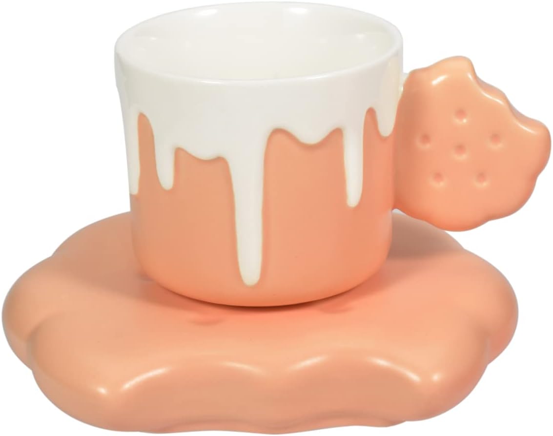 Coffee Mug with Biscuit & Cookie Design – Fun & Unique Ceramic Cup