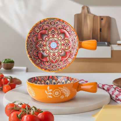 Large Deep Ceramic Lasagne & Baking Dish – 600ml/20oz with Handle